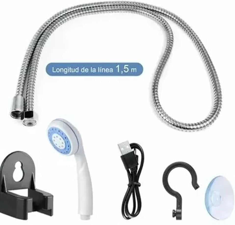 AquaFlow® DUCHA PÓRTATIL A BATERÍA RECARGABLE - DISEÑADA PARA ACOMPAÑARTE EN USO DIARIO, AVENTURAS Y TRABAJO