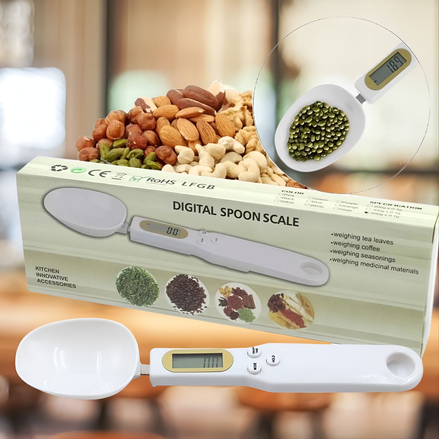 Porciona® CUCHARA BÁSCULA ELÉCTRONICA