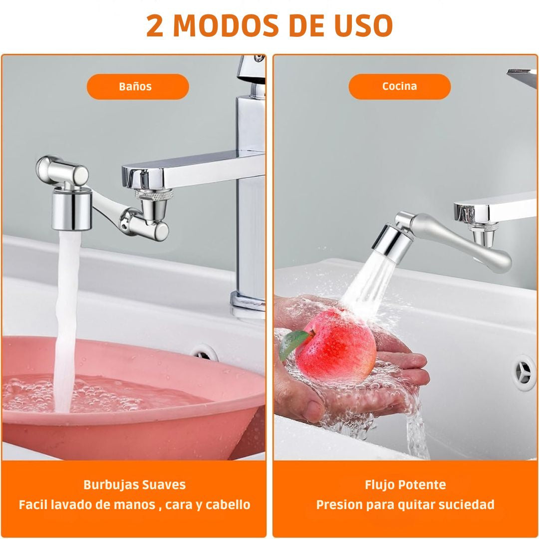 AquaGiro® – GRIFO GIRATORIO 1080° MÁS CONTROL DEL AGUA EN COCINA Y BAÑO