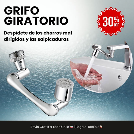 AquaGiro® – GRIFO GIRATORIO 1080° MÁS CONTROL DEL AGUA EN COCINA Y BAÑO