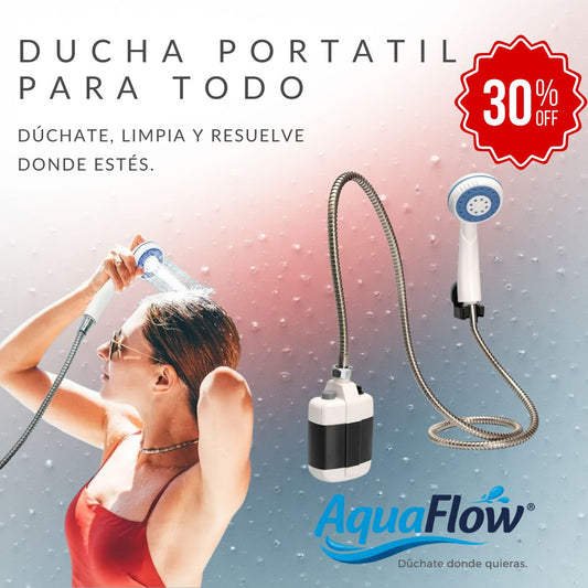AquaFlow® DUCHA PÓRTATIL A BATERÍA RECARGABLE - DISEÑADA PARA ACOMPAÑARTE EN USO DIARIO, AVENTURAS Y TRABAJO