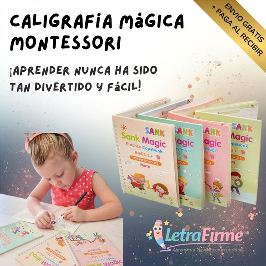 LetraFirme® - Set de 4 cuadernos con tinta que desaparece