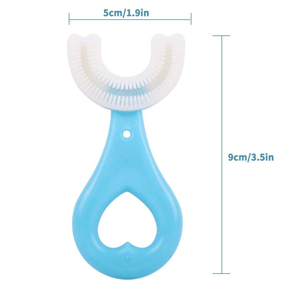 (2 X 1) U-Sonrisa® CEPILLO INFANTIL DE SILICONA EN U FÁCIL DE USAR PARA LIMPIEZA COMPLETA